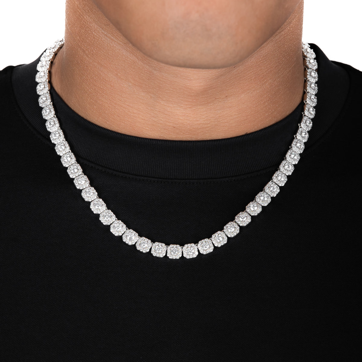 4mm Diamond Beads Chain White Gold